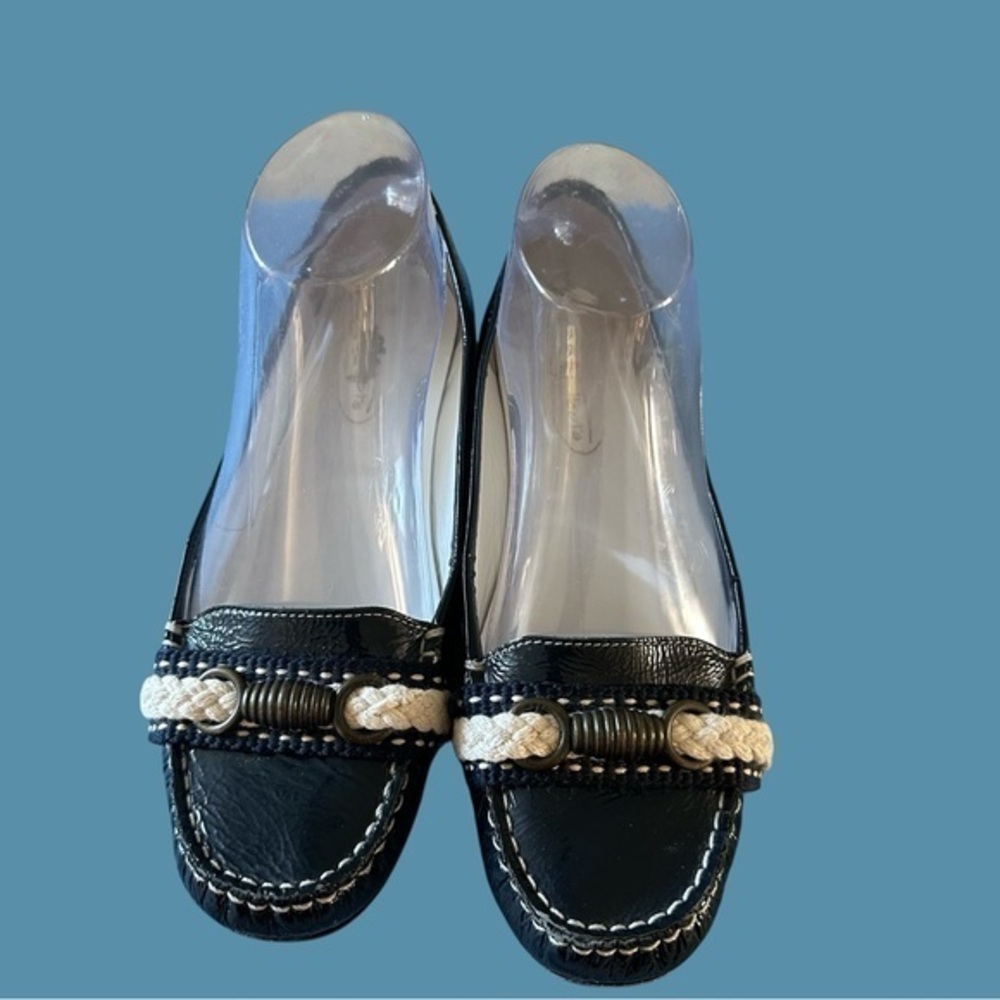 Talbots Navy Leather Loafers